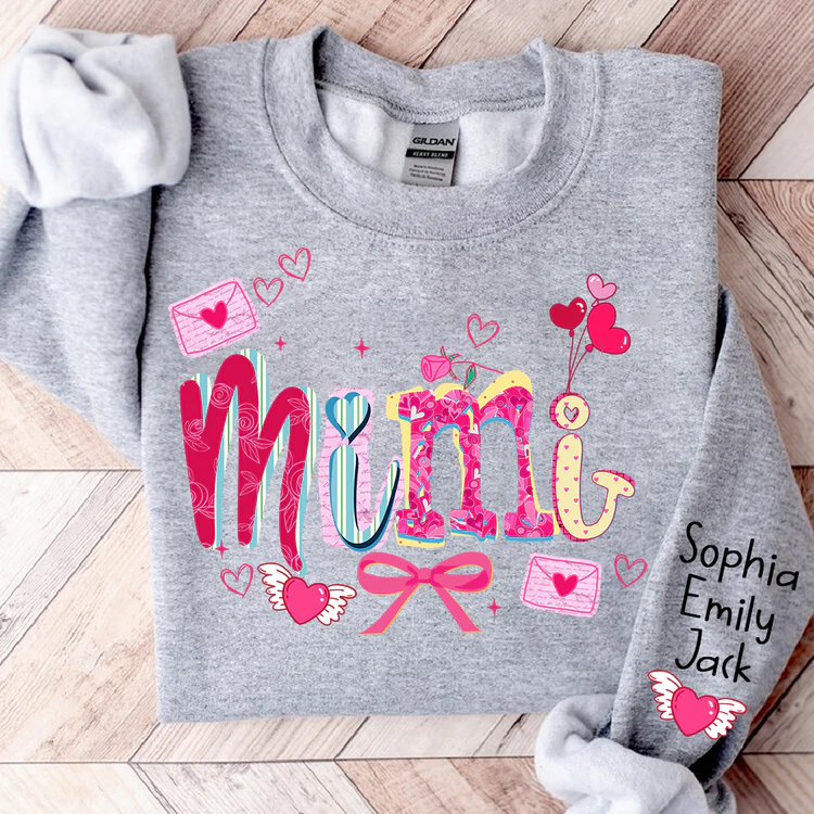 Grandma Brushstroke - Personalized Sweatshirt With Design On Sleeve - Gift For Mom, Grandma | HN02 - Image 2