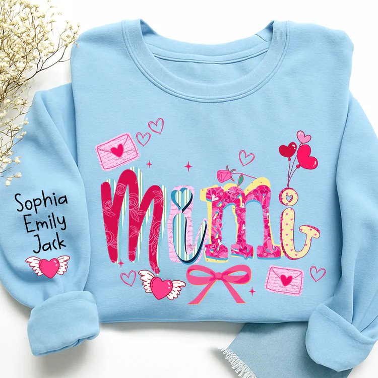 Grandma Brushstroke - Personalized Sweatshirt With Design On Sleeve - Gift For Mom, Grandma | HN02 - Image 4
