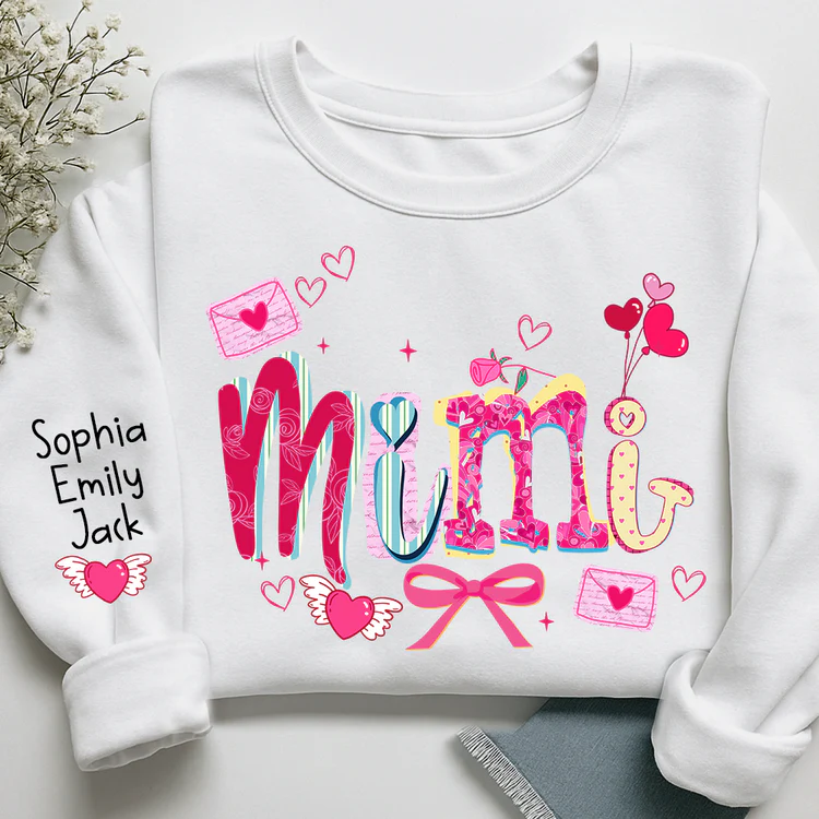 Grandma Brushstroke - Personalized Sweatshirt With Design On Sleeve - Gift For Mom, Grandma | HN02 - Image 5