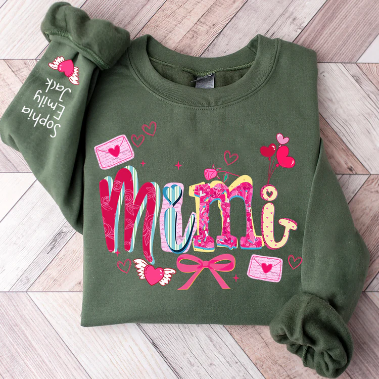 Grandma Brushstroke - Personalized Sweatshirt With Design On Sleeve - Gift For Mom, Grandma | HN02 - Image 7