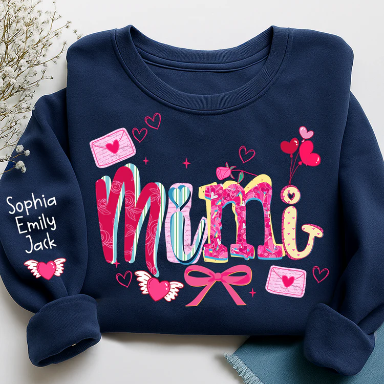 Grandma Brushstroke - Personalized Sweatshirt With Design On Sleeve - Gift For Mom, Grandma | HN02 - Image 8