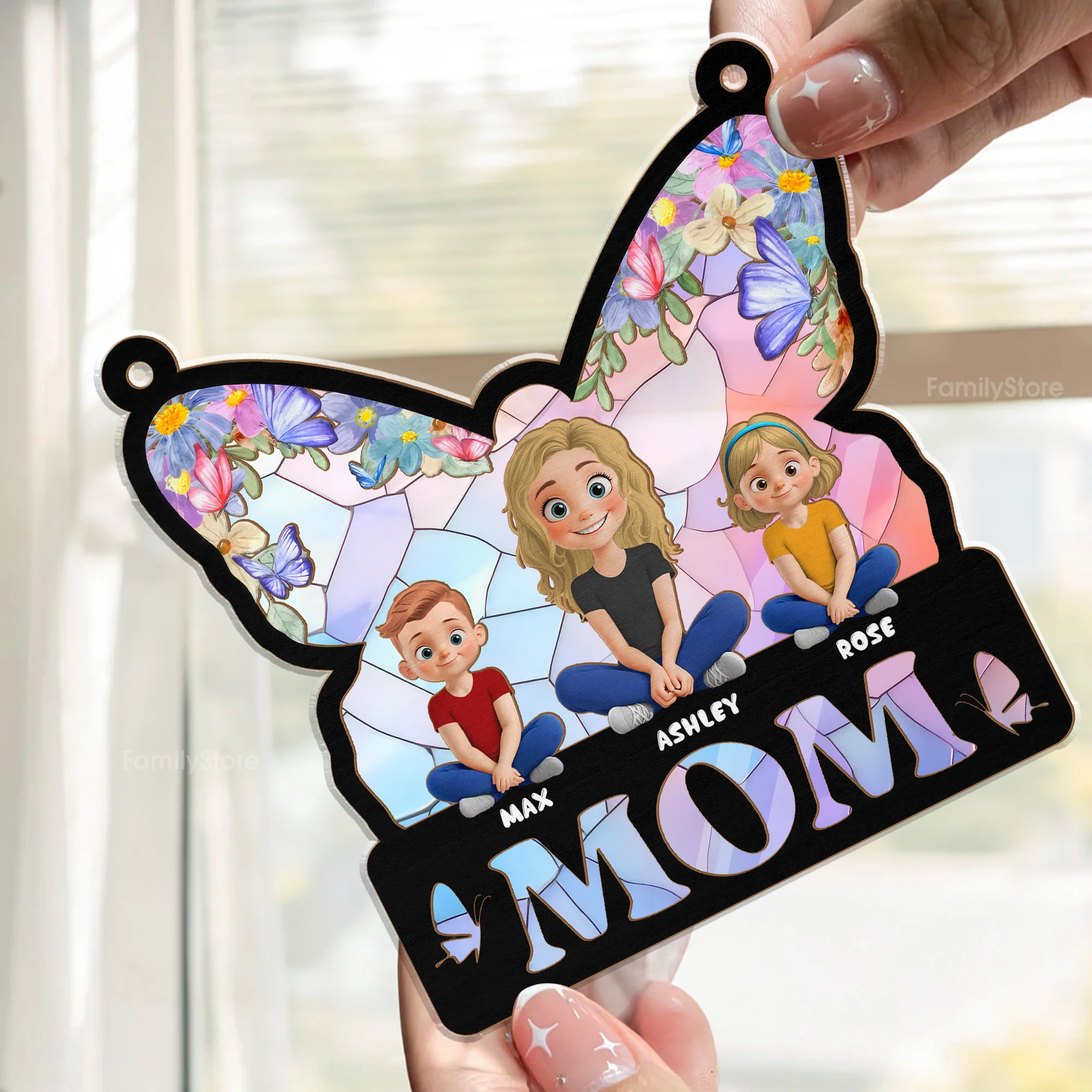 Grandma Mom You Are The Reason Behind My Smile - Personalized Window Hanging Window Hanging Suncatcher Ornament - Gift For Mom, Grandma, Mother's Day | GR25 NA94 - Image 2