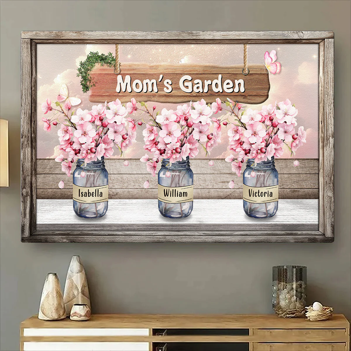 Grandma's Garden Cherry Blossom - Personalized Canvas Poster - Gift For Mom, Grandma HN02 - Image 5