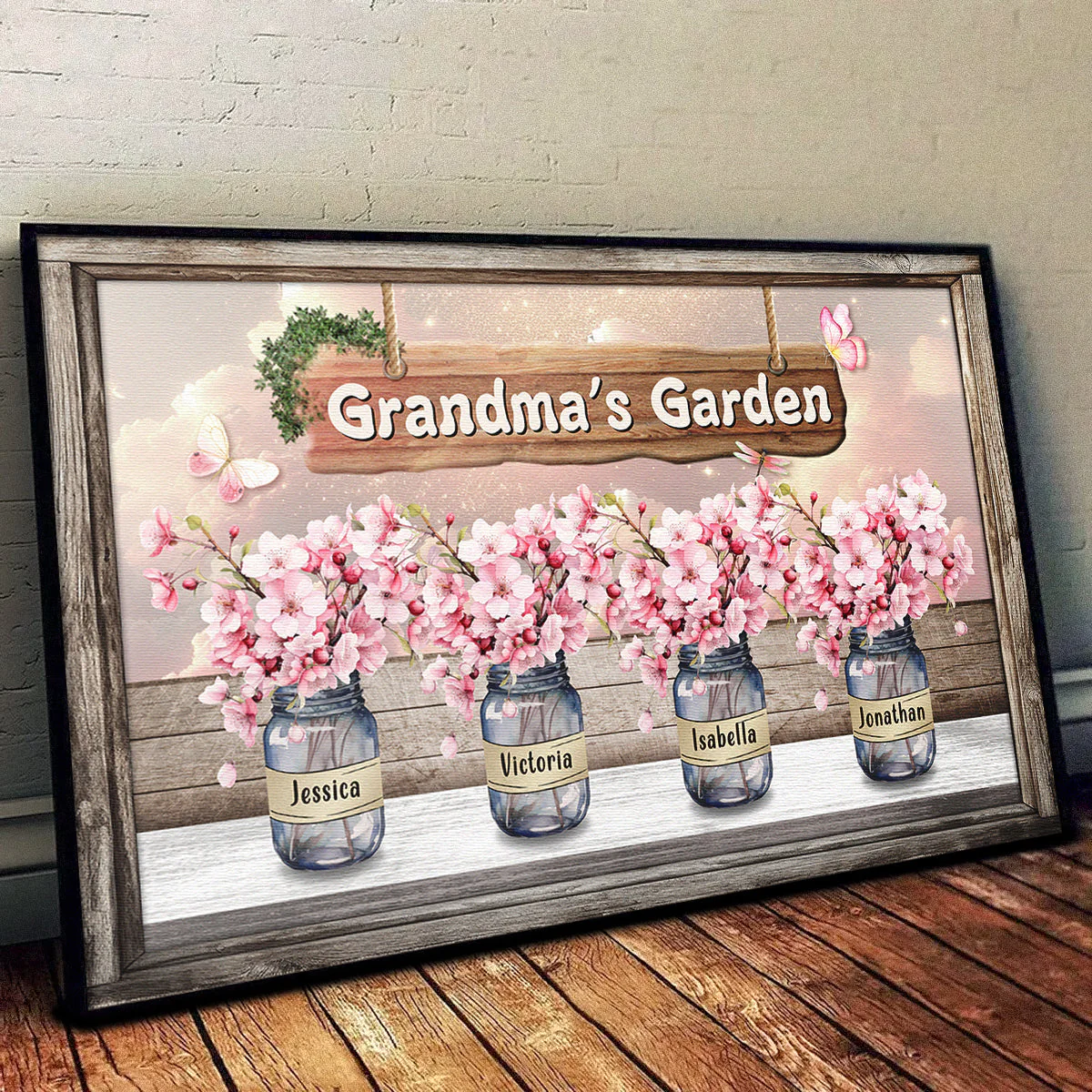 Grandma's Garden Cherry Blossom - Personalized Canvas Poster - Gift For Mom, Grandma HN02 - Image 7