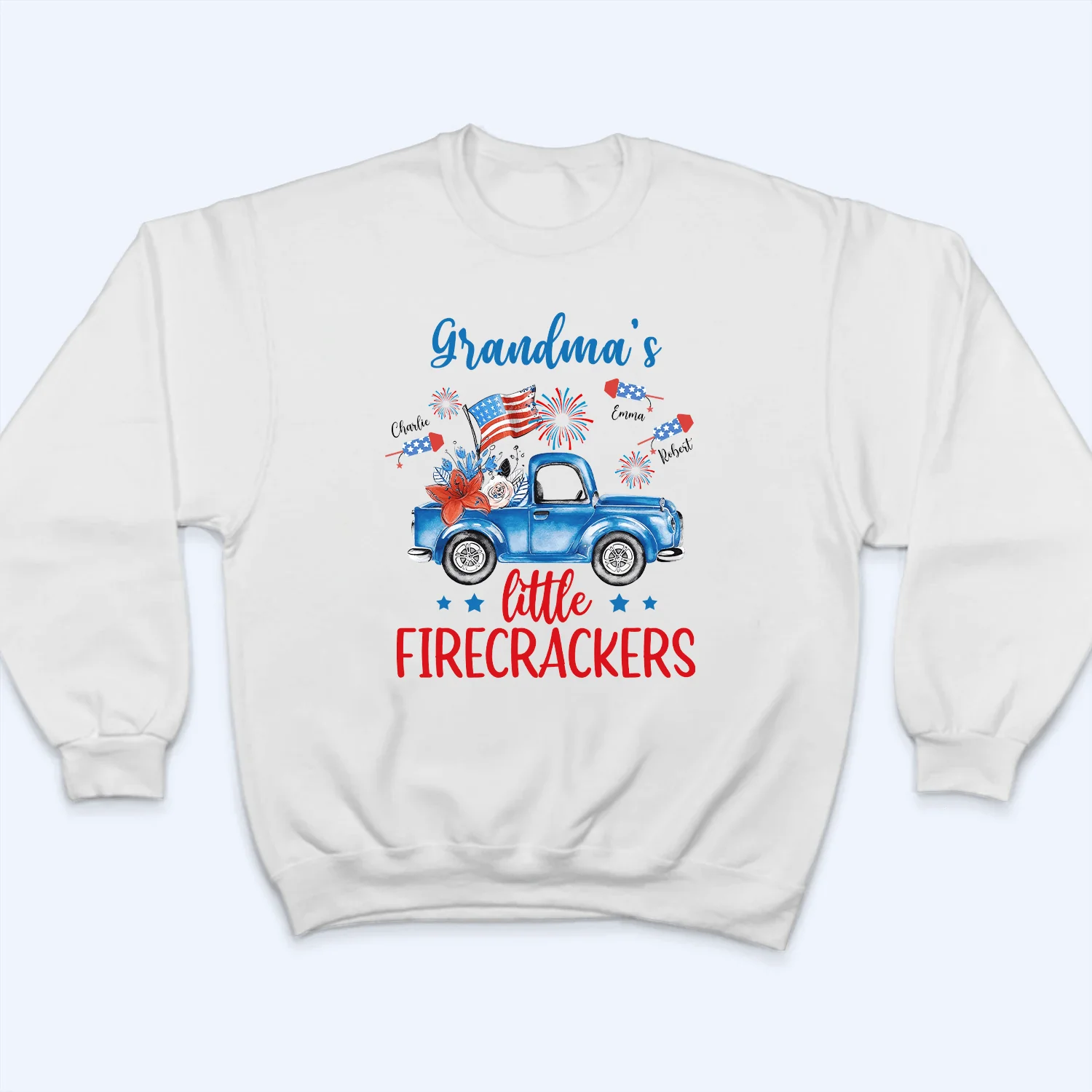 Grandma's Little Firecrackers 4th of July Patriotic - Personalized T-shirt - Gift For Grandma, Mother's Day HN02 - Image 5
