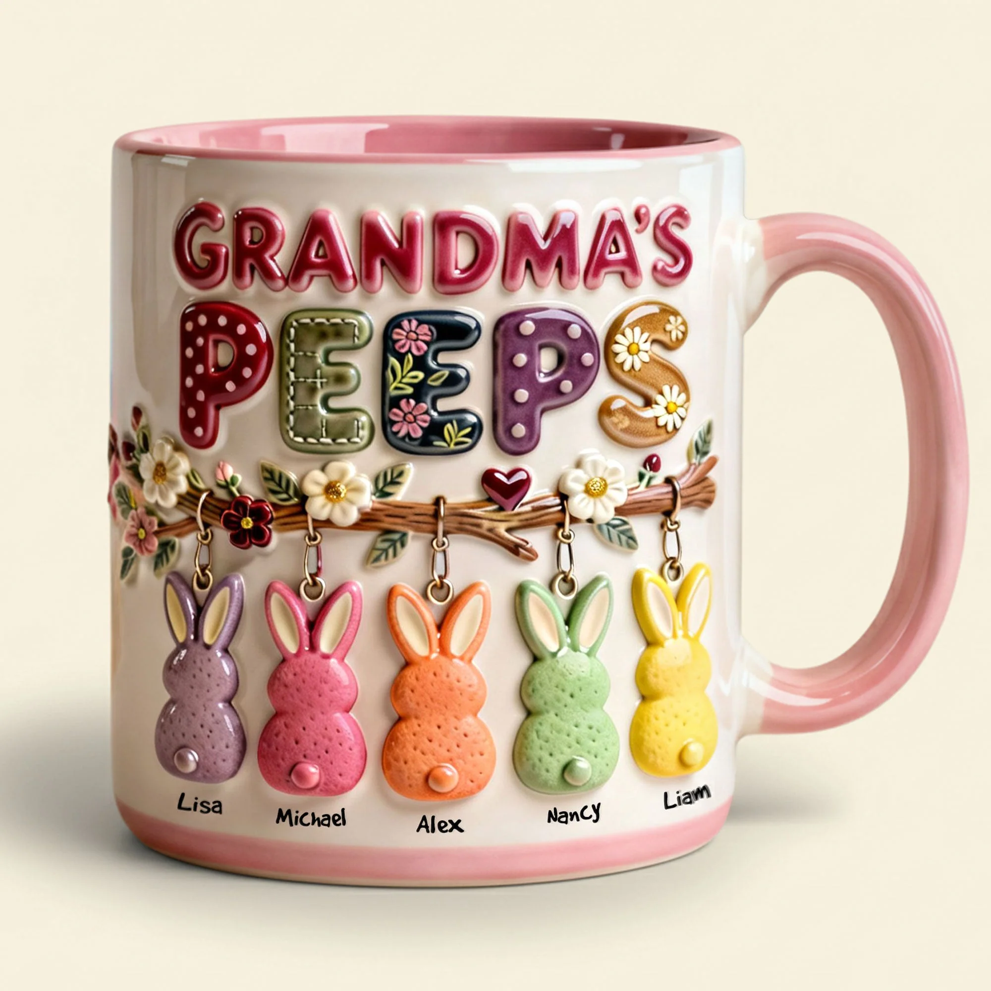 Grandma's Peeps Easter - Personalized Accent Mug - Gift For Mom, Grandma NL122 - Image 3