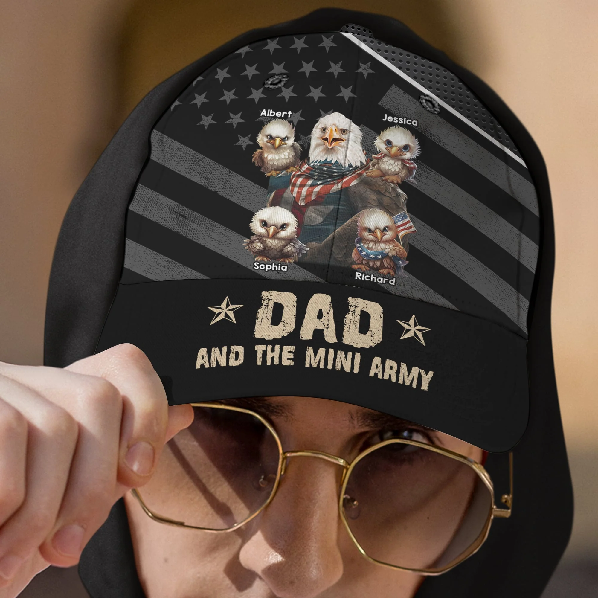 Grandpa And His Mini Army - Personalized Classic Cap - Gift For Dad, Grandpa, Father's Day | NA94 - Image 3