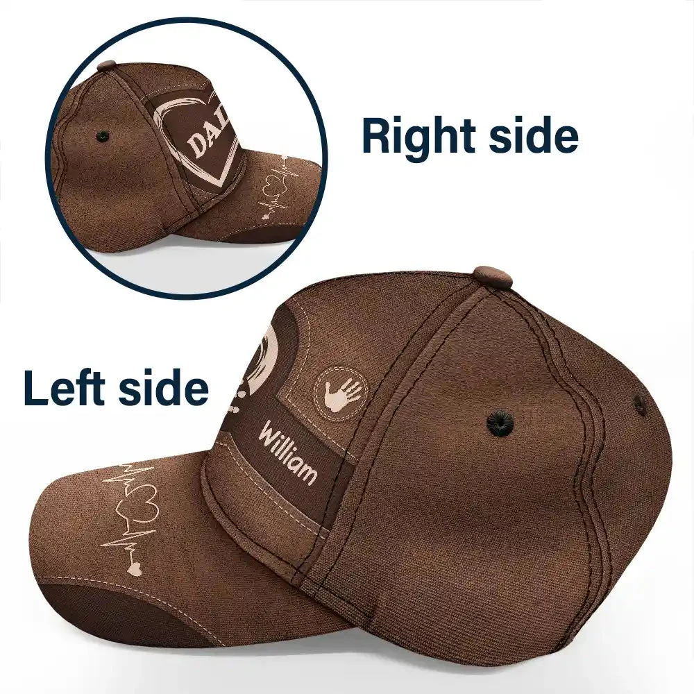 Grandpa Dad Kids Handprints - Personalized Classic Cap - Gift For Dad, Grandpa, Father's Day | NA94 - Image 2