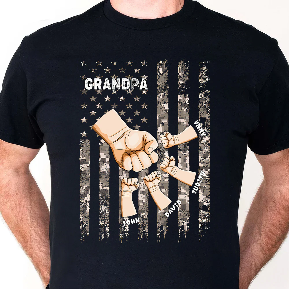 Grandpa Is Like Dad Without Rules Fist Bump Shirt - Personalized Shirt - Gift for Dad, Grandpa, Father's Day | GR6 DUC4 - Image 5