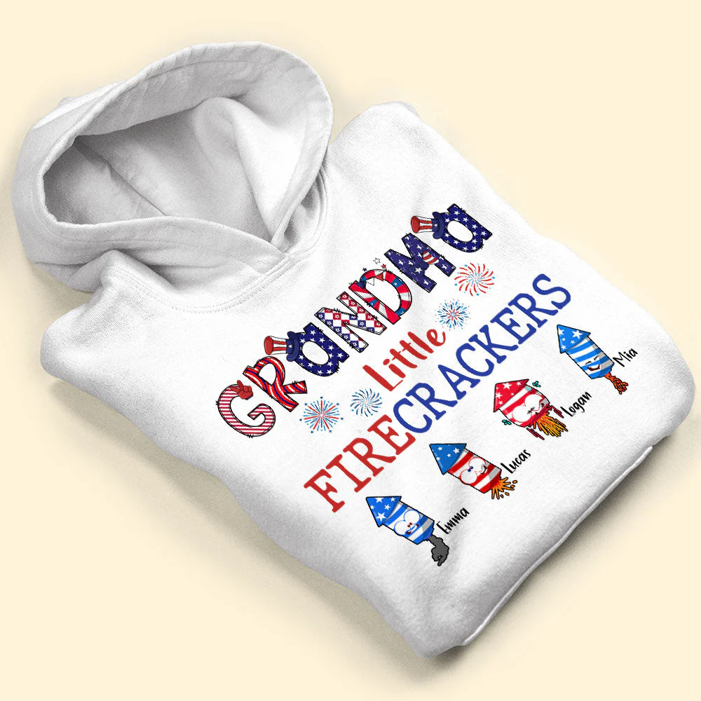 Grandpa's Little Firecrackers - Personalized T-shirt - Patriotic Gift For Dad, Grandpa HN02 - Image 5