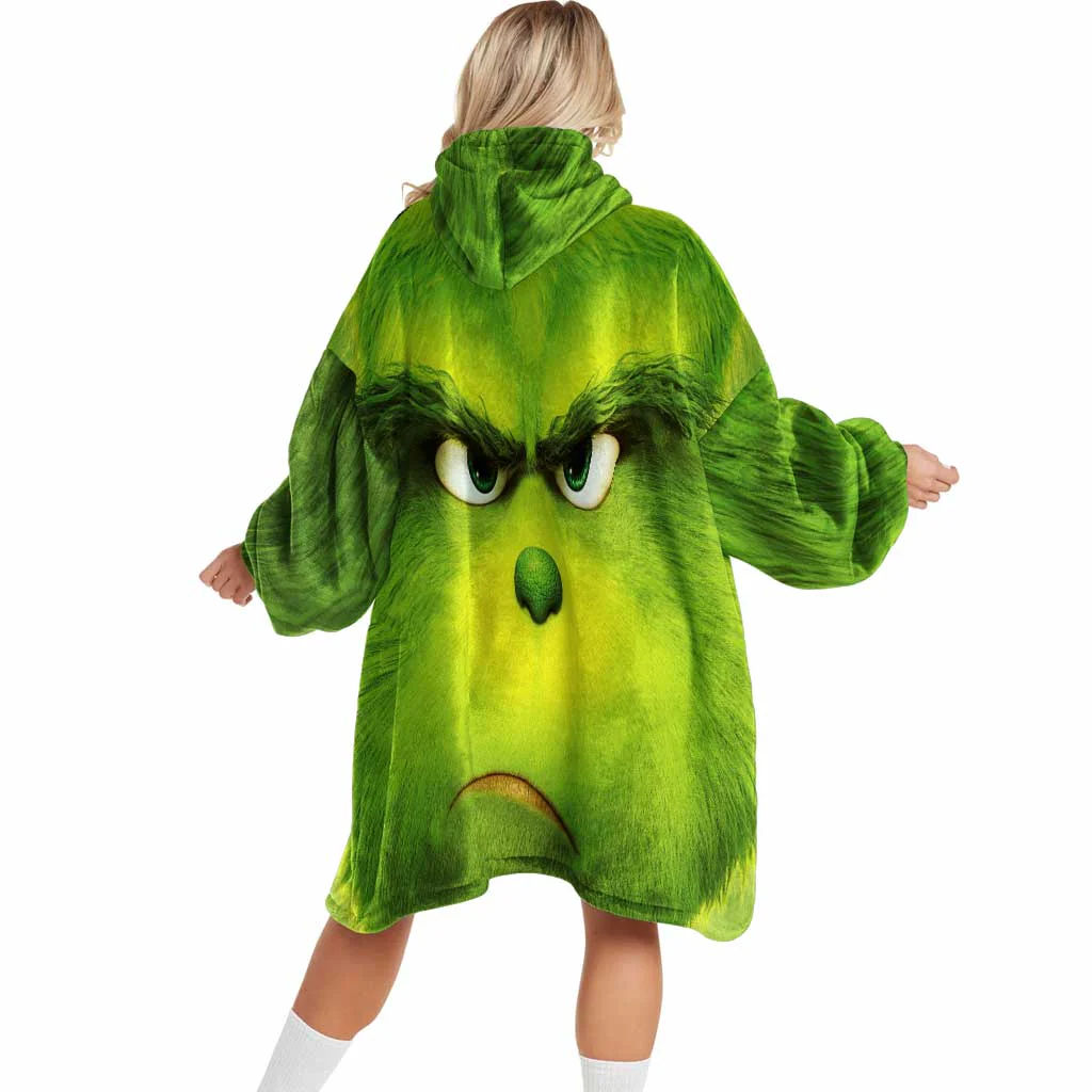 Grch Green Monster Stole Christmas  - Blanket Hoodie - Christmas Gift For Fan Movies HH01 - Image 2