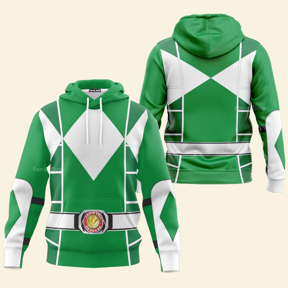 Green Ranger Mighty Morphin Cosplay - Hoodie Set, Sweatshirt, Sweatpants PRHS92 - Image 3
