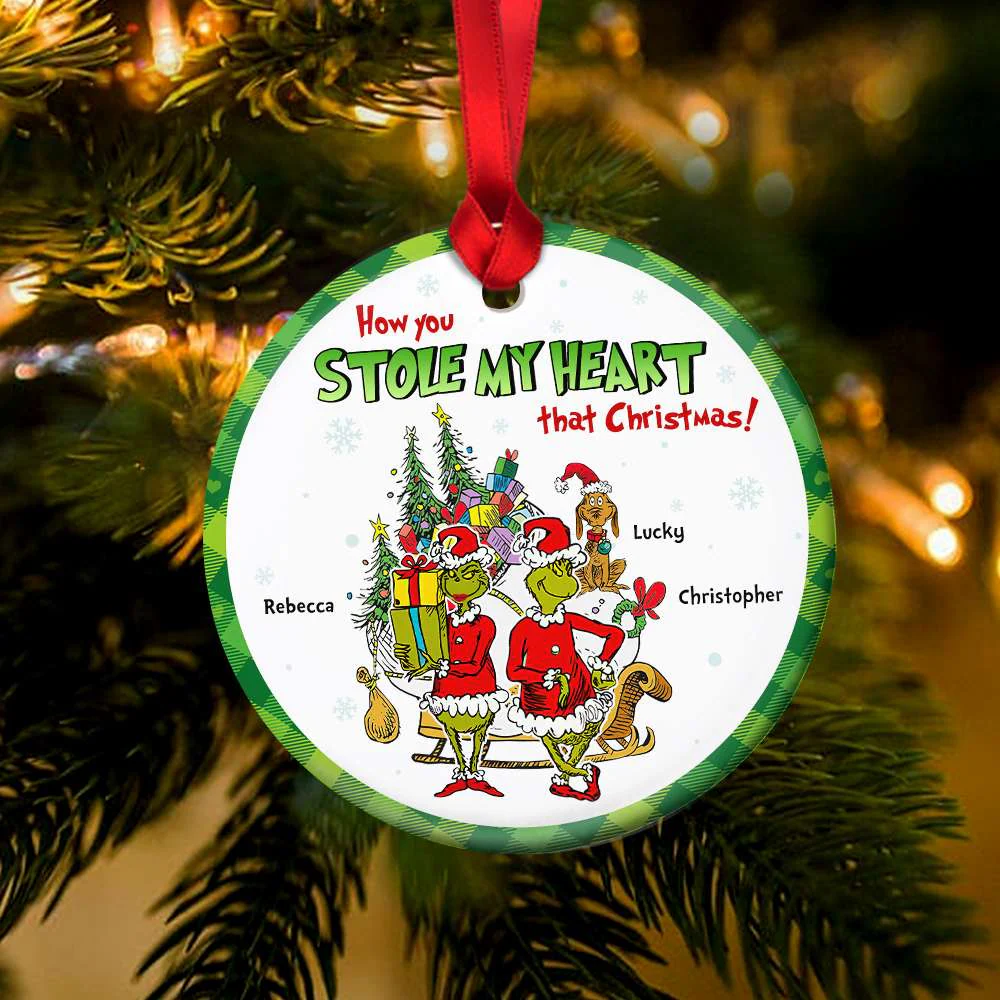 Green Monster How You Stole My Heart That Christmas - Personalized Acrylic Ornament - Gift For Couples NL122