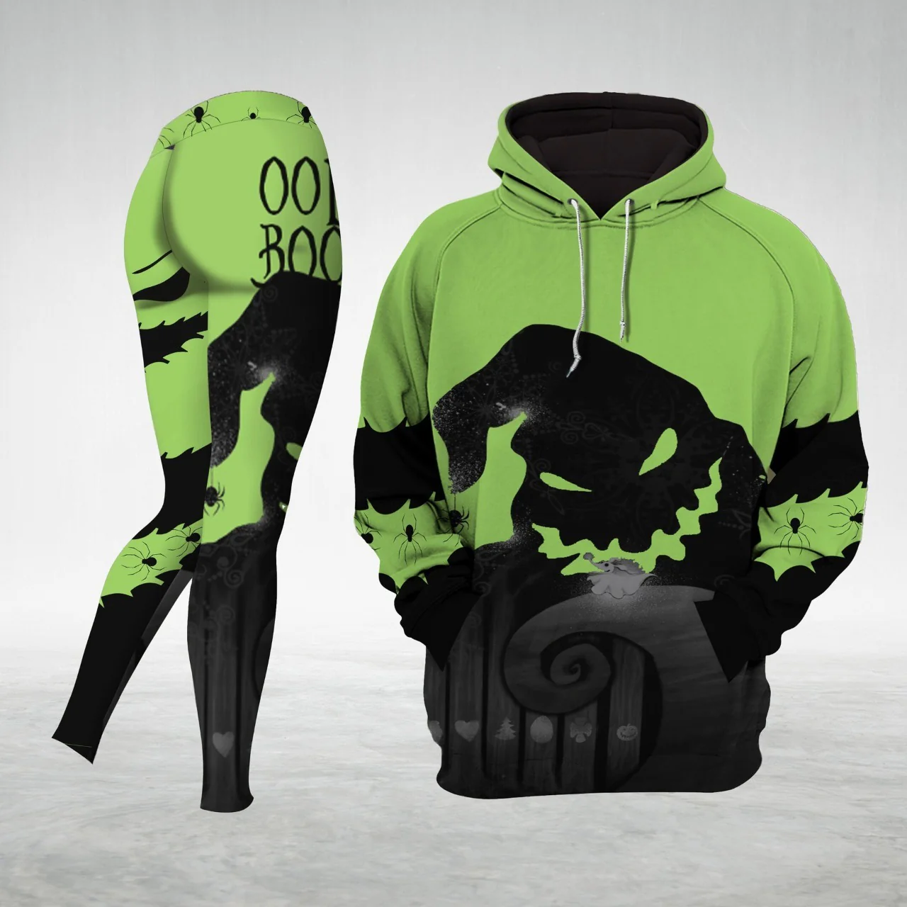 Green Spooky Boogie Man - Personalized Hoodie And Leggings - Gift For Halloween, Christmas HH01 - Image 2