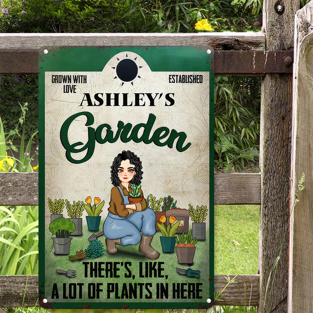 Grow With Love I Love My Garden - Personalized Metal Sign- Gift For Mom, Mother's Day, Gardening Lovers | GR17 NA94 - Image 2