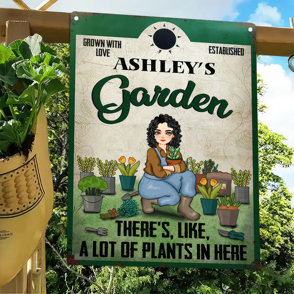 Grow With Love I Love My Garden - Personalized Metal Sign- Gift For Mom, Mother's Day, Gardening Lovers | GR17 NA94 - Image 3