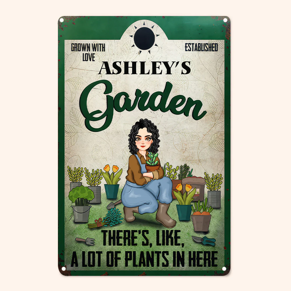 Grow With Love I Love My Garden - Personalized Metal Sign- Gift For Mom, Mother's Day, Gardening Lovers | GR17 NA94 - Image 4