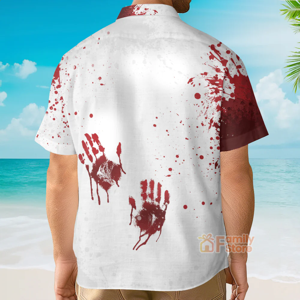 Halloween Blood Splatter - Hawaiian Shirt - Image 4