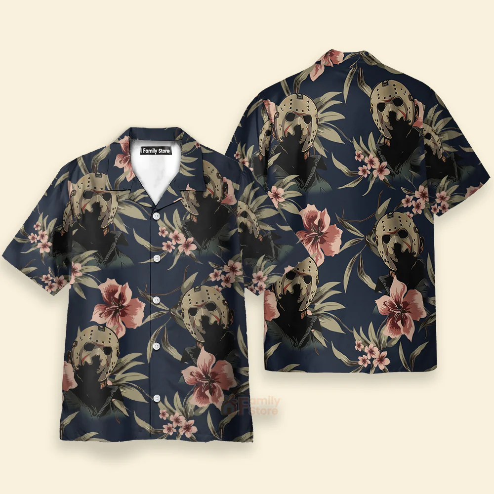 Halloween Jason Voorhees Tropical Style - Hawaiian Shirt - Image 2