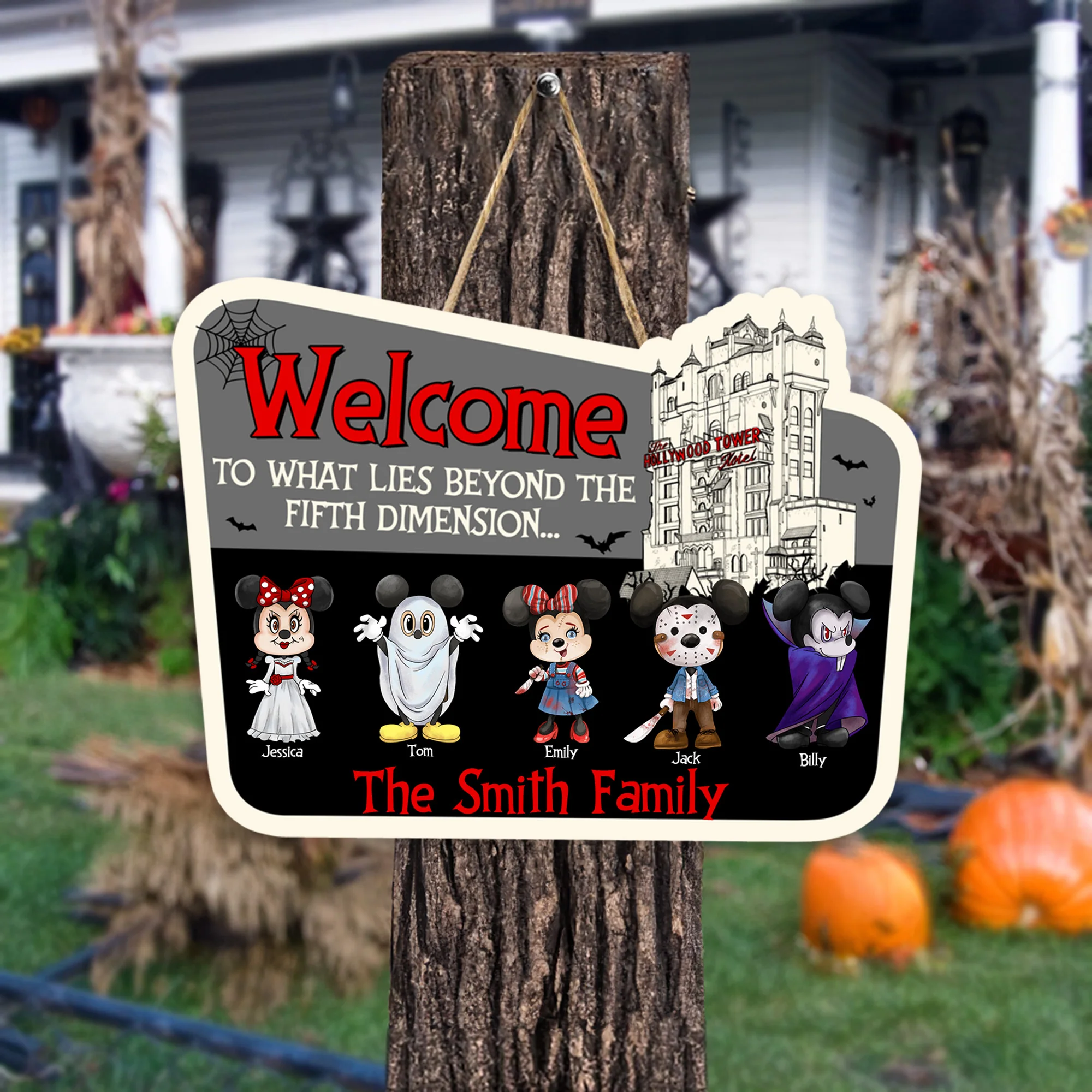 Halloween Welcome To What Lies Beyond The Fifth Dimension - Personalized Shaped Wood Sign - Cl15 NA94 - Image 3
