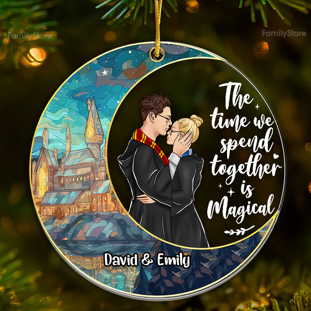 HaPo Wizard And Witch The Time We Spend Together Is Magical - Personalized Acrylic Ornament - Gift For Couples, Christmas | CL20 TD118 - Image 2