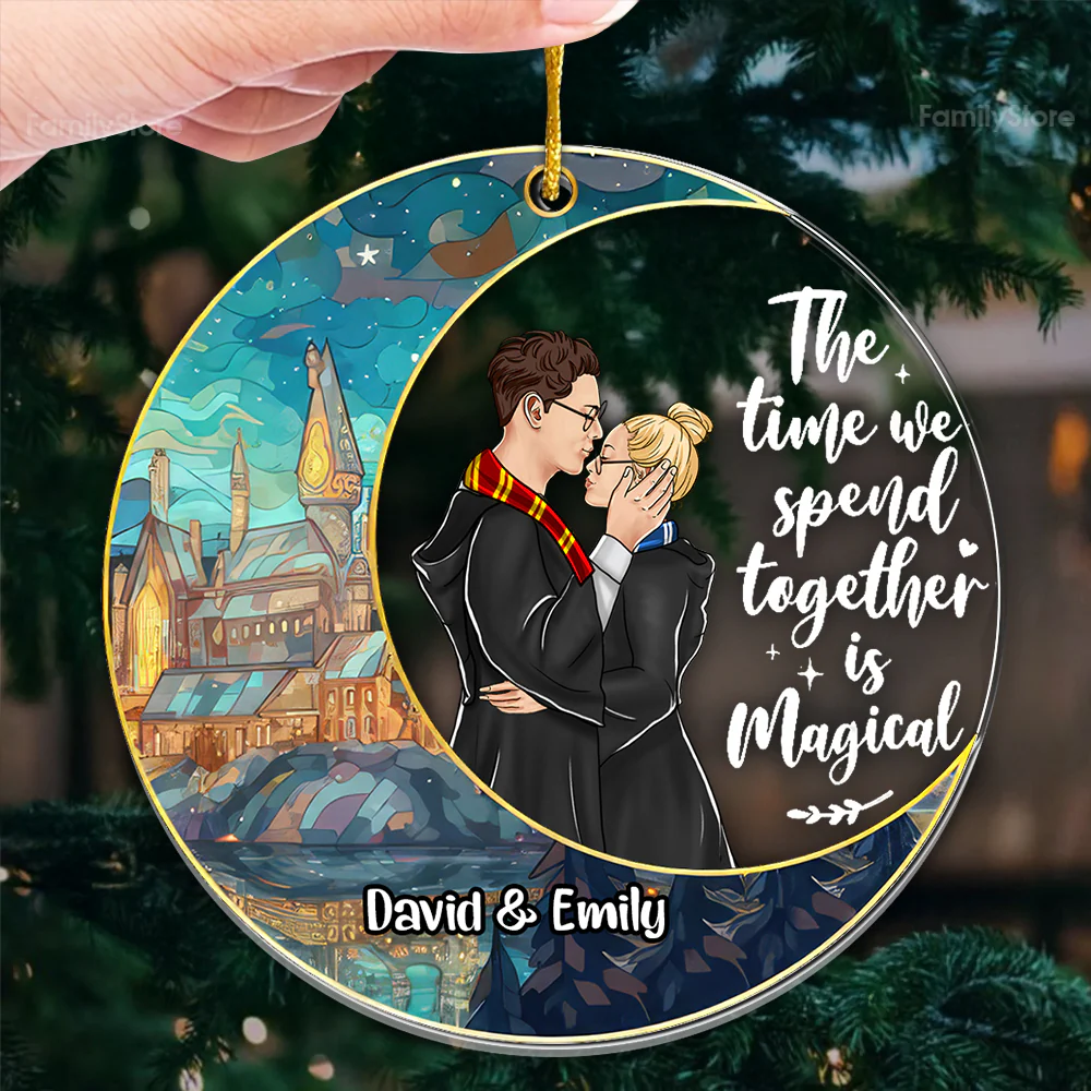 HaPo Wizard And Witch The Time We Spend Together Is Magical - Personalized Acrylic Ornament - Gift For Couples, Christmas | CL20 TD118 - Image 3