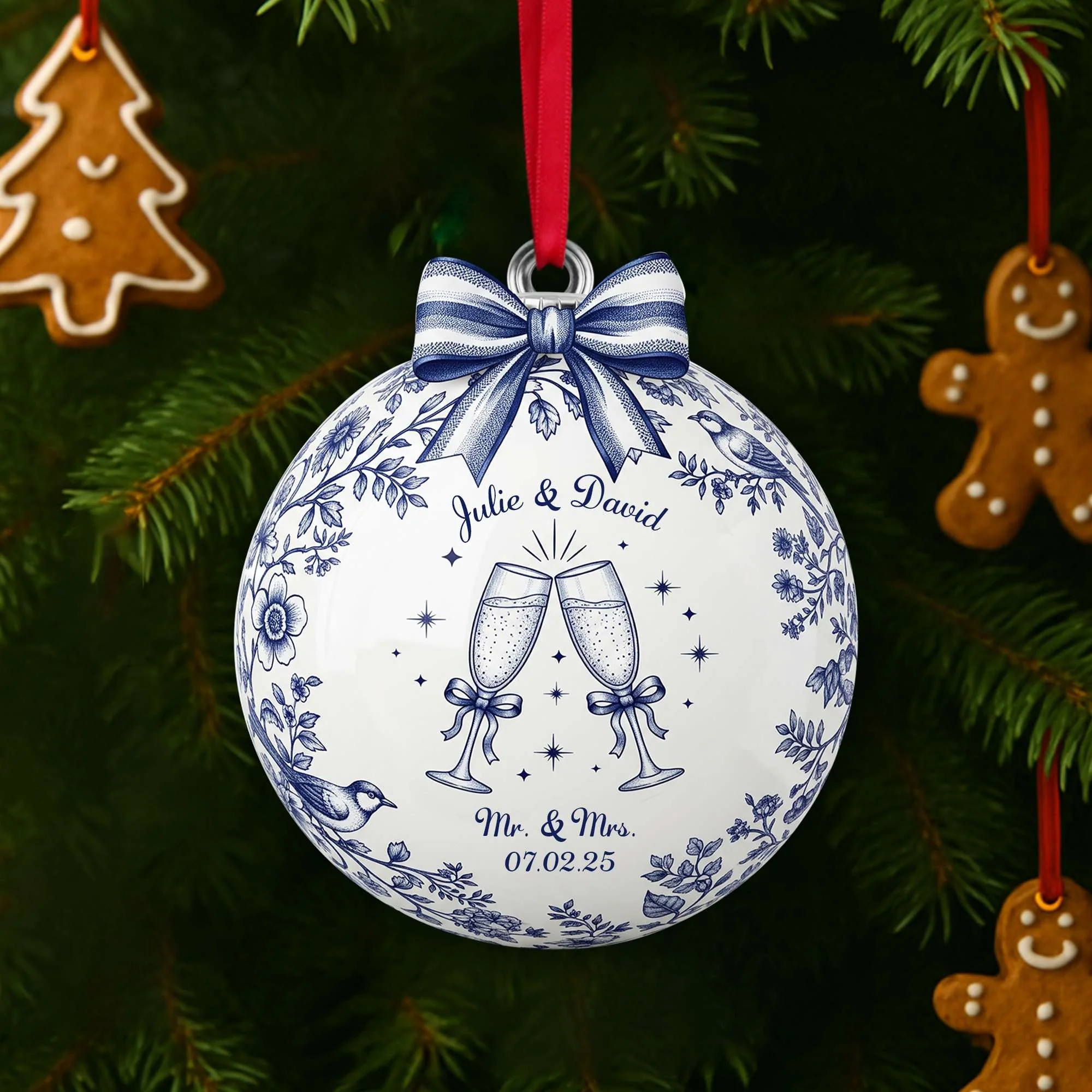 Happily Engaged Couple - Personalized Acrylic Ornament - Gift For Couples NL122 - Image 4