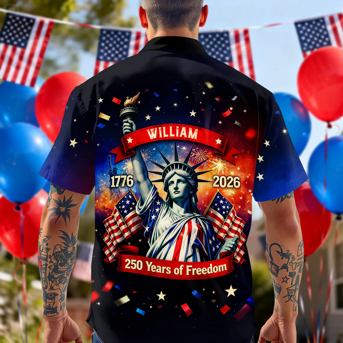 Happy 250th Anniversary United States - Personalized Hawaiian Shirt - Gift for Dad, Husband, Grandpa HN02 - Image 3