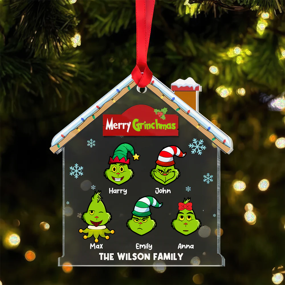 Happy Family - Personalized Acrylic Ornament - Chirstmas Gift For Family | CL42