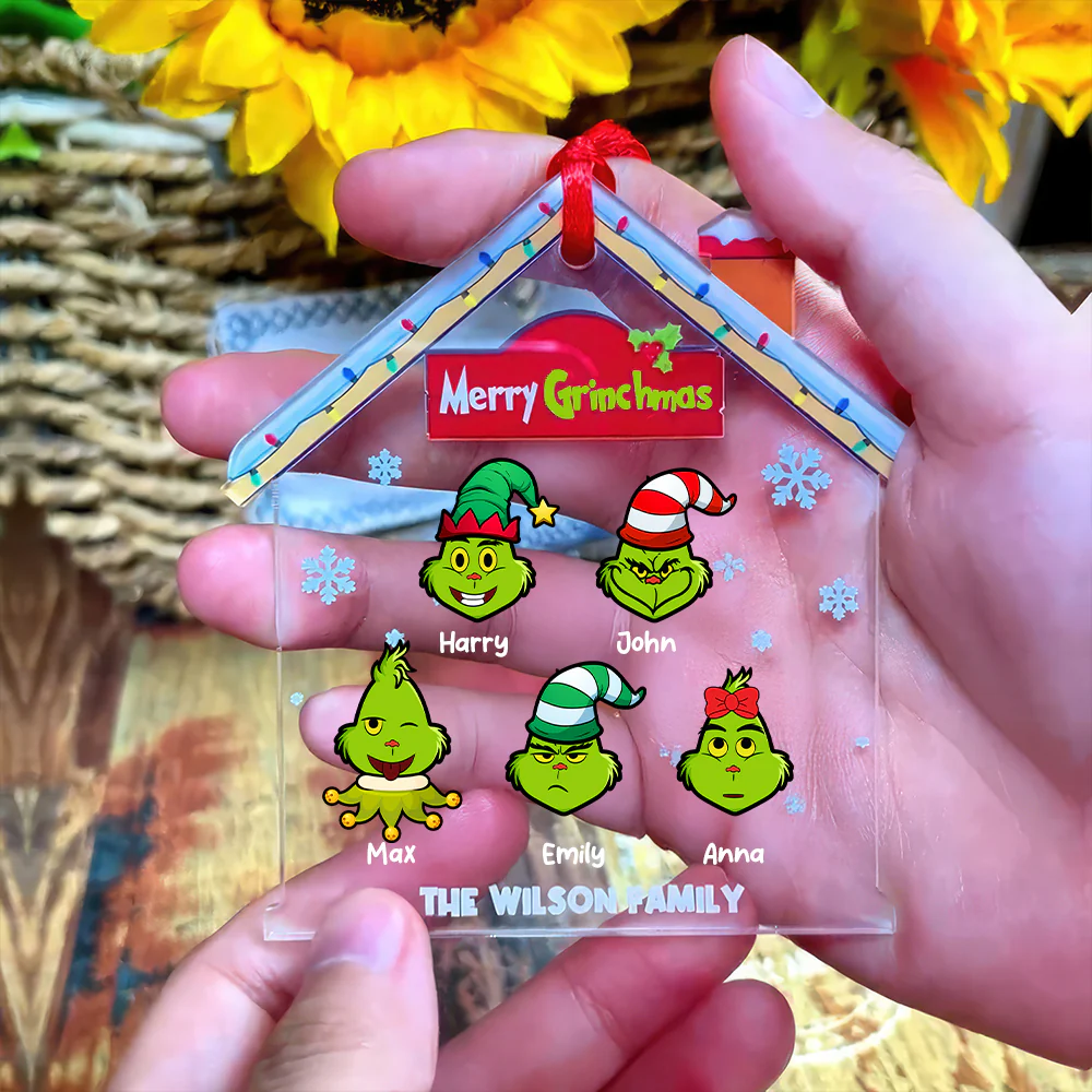 Happy Family - Personalized Acrylic Ornament - Chirstmas Gift For Family | CL42 - Image 2