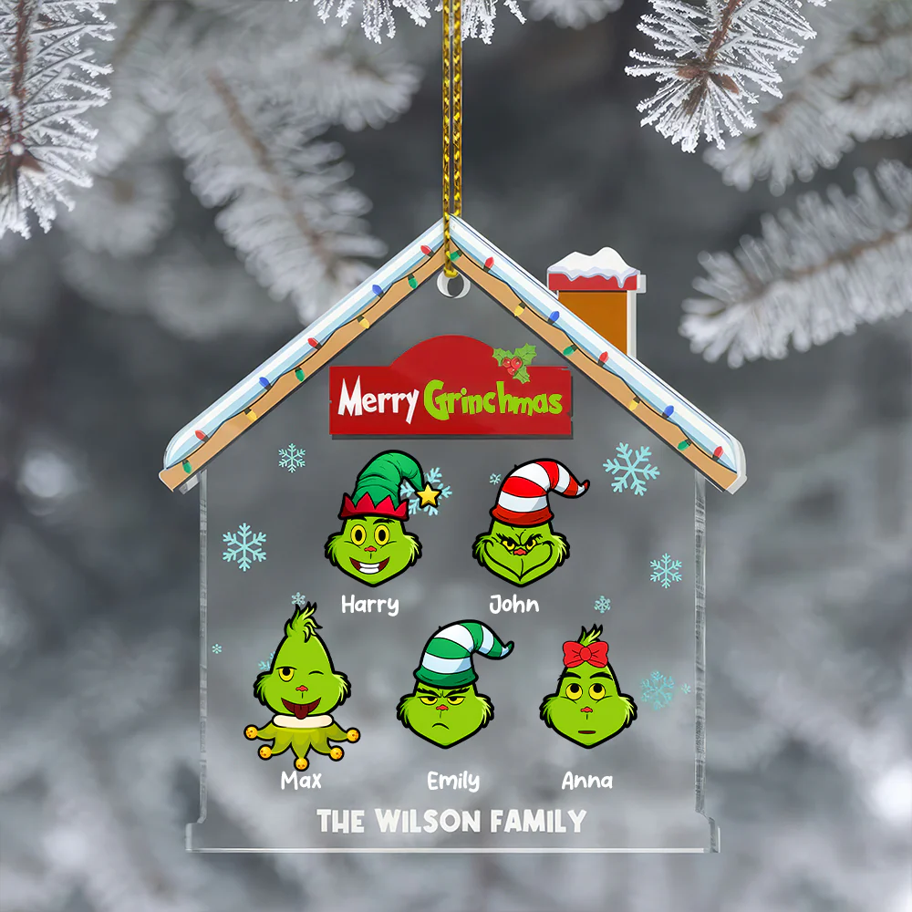 Happy Family - Personalized Acrylic Ornament - Chirstmas Gift For Family | CL42 - Image 4
