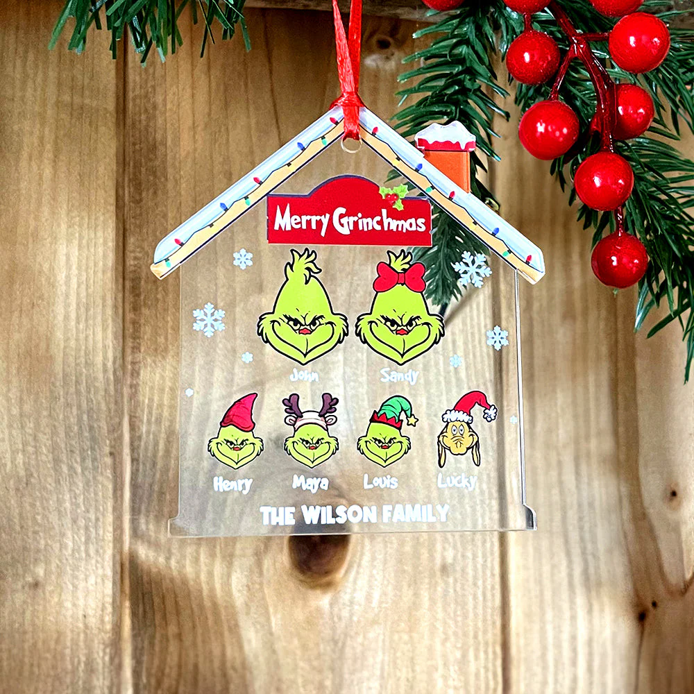 Happy Family - Personalized Acrylic Ornament - Chirstmas Gift For Family | CL42 - Image 5