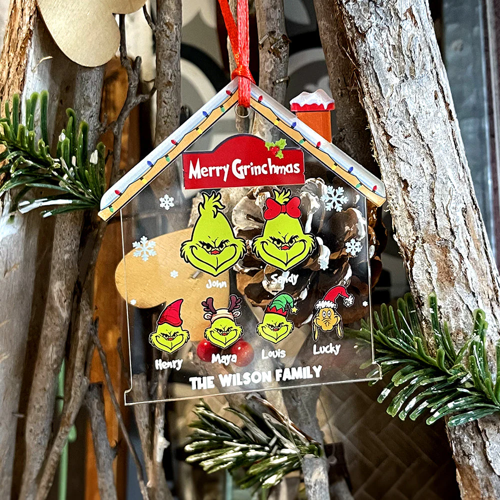Happy Family - Personalized Acrylic Ornament - Chirstmas Gift For Family | CL42 - Image 6