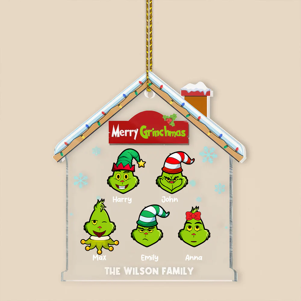 Happy Family - Personalized Acrylic Ornament - Chirstmas Gift For Family | CL42 - Image 7