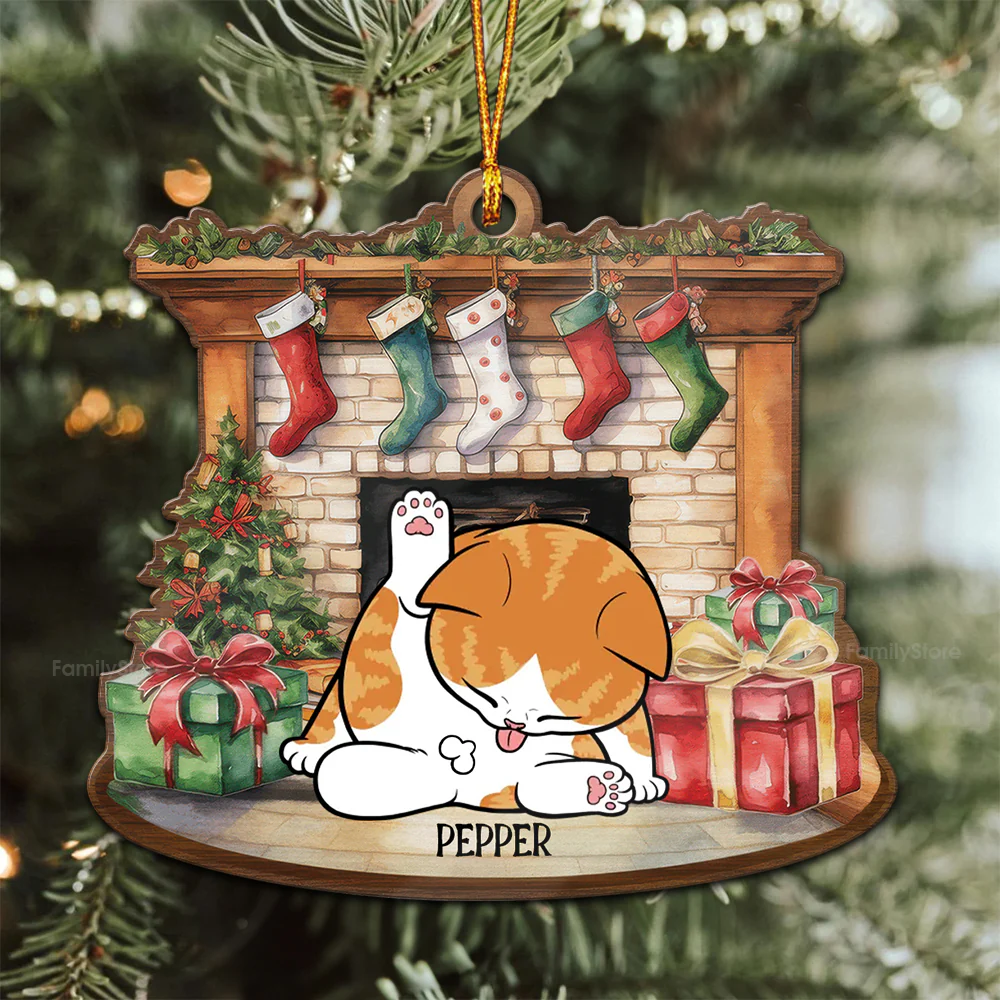 Happy Howliday - Gift For Cat Lover, Pet Lovers - Personalized Wood Ornament - CLP10 NH96 - Image 2