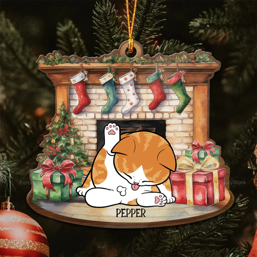 Happy Howliday - Gift For Cat Lover, Pet Lovers - Personalized Wood Ornament - CLP10 NH96 - Image 5