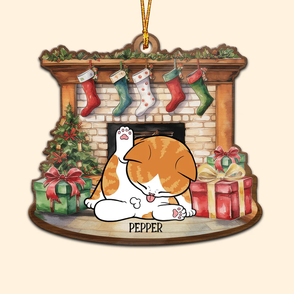 Happy Howliday - Gift For Cat Lover, Pet Lovers - Personalized Wood Ornament - CLP10 NH96 - Image 6