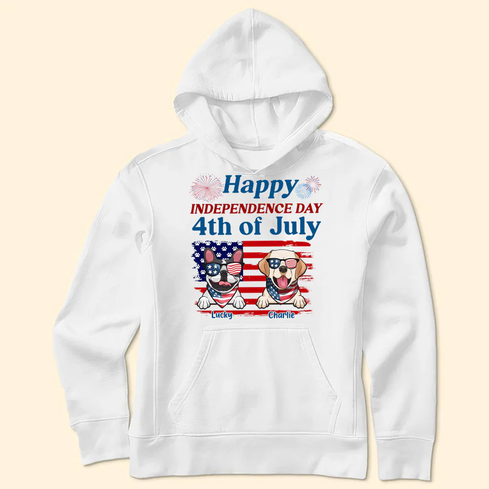 Happy Independence Day Woof Woof - Gift For Pet Lovers - Personalized TShirt - Image 5