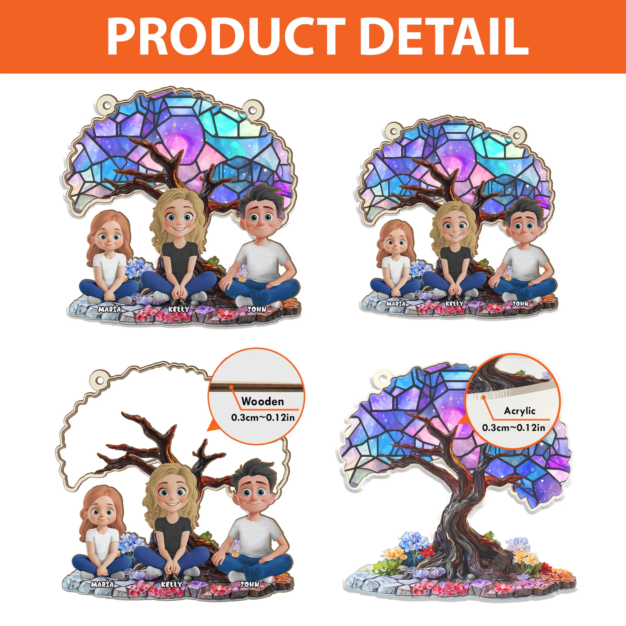 Happy Mom Of Us - Personalized Window Hanging Window Hanging Suncatcher Ornament - Gift For Mom, Mother's Day | GR25 NA94 - Image 4
