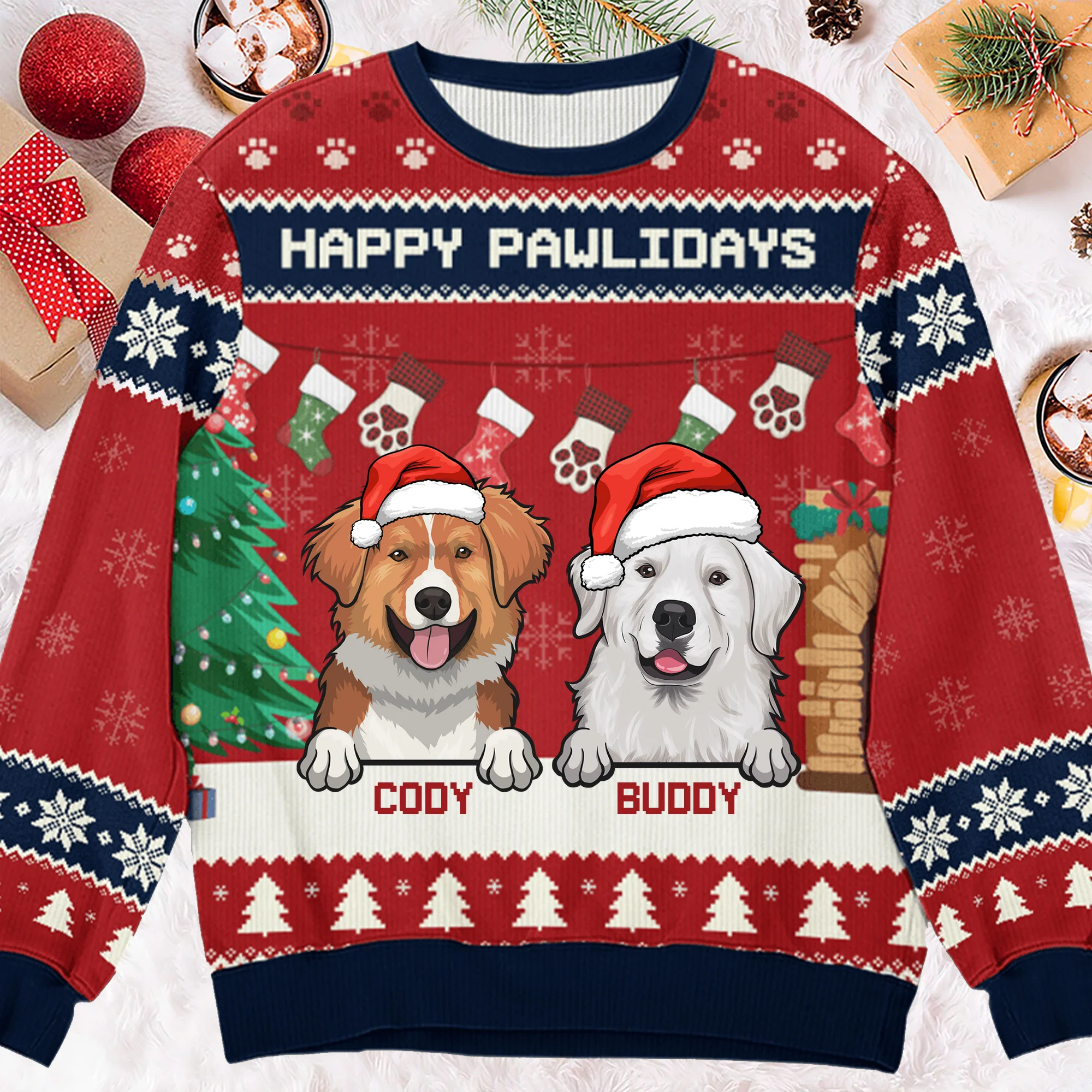 Have A Pawesome Christmas - Gift For Dog Lovers, Pet Lovers - Personalized Ugly Sweatshirt - CLP09 NH96