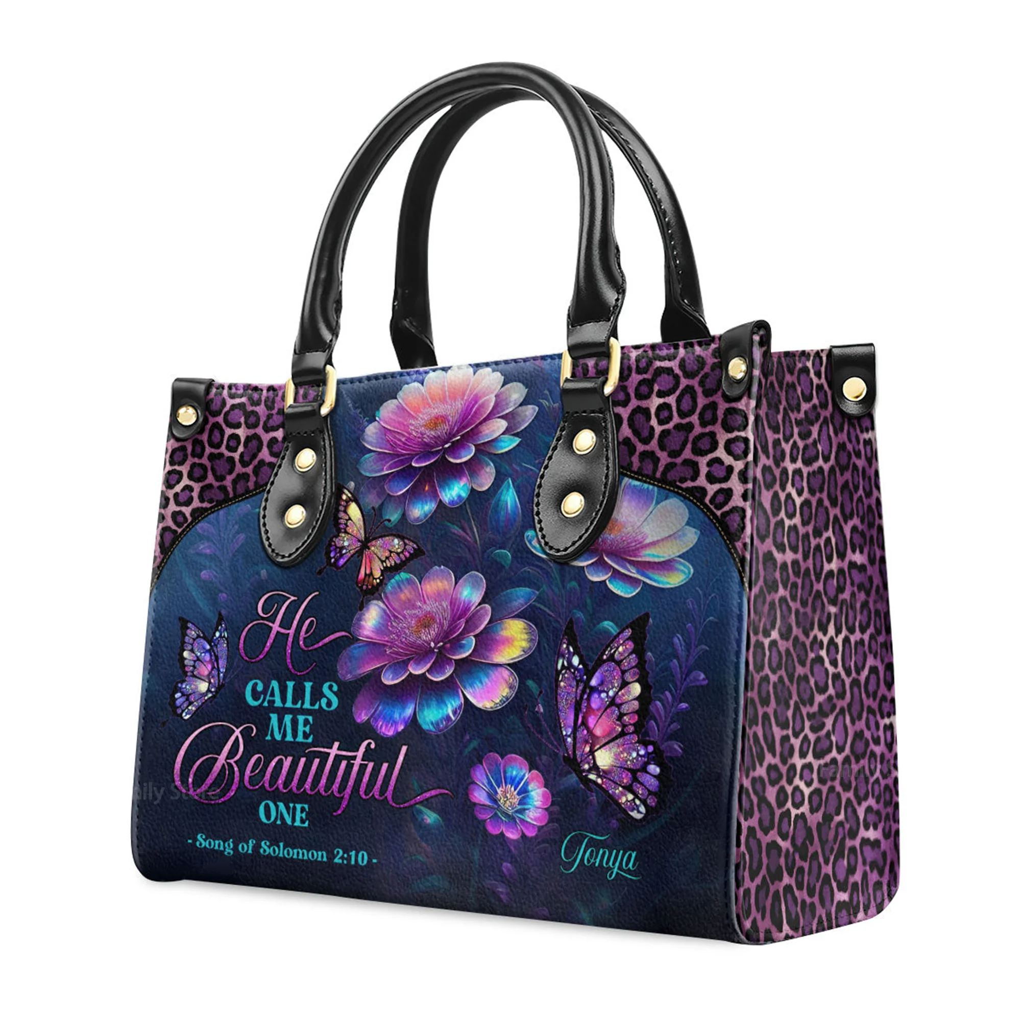 He Calls Me Beautiful One - Awesome Personalized Leather Handbag - AT4081303 - Image 3