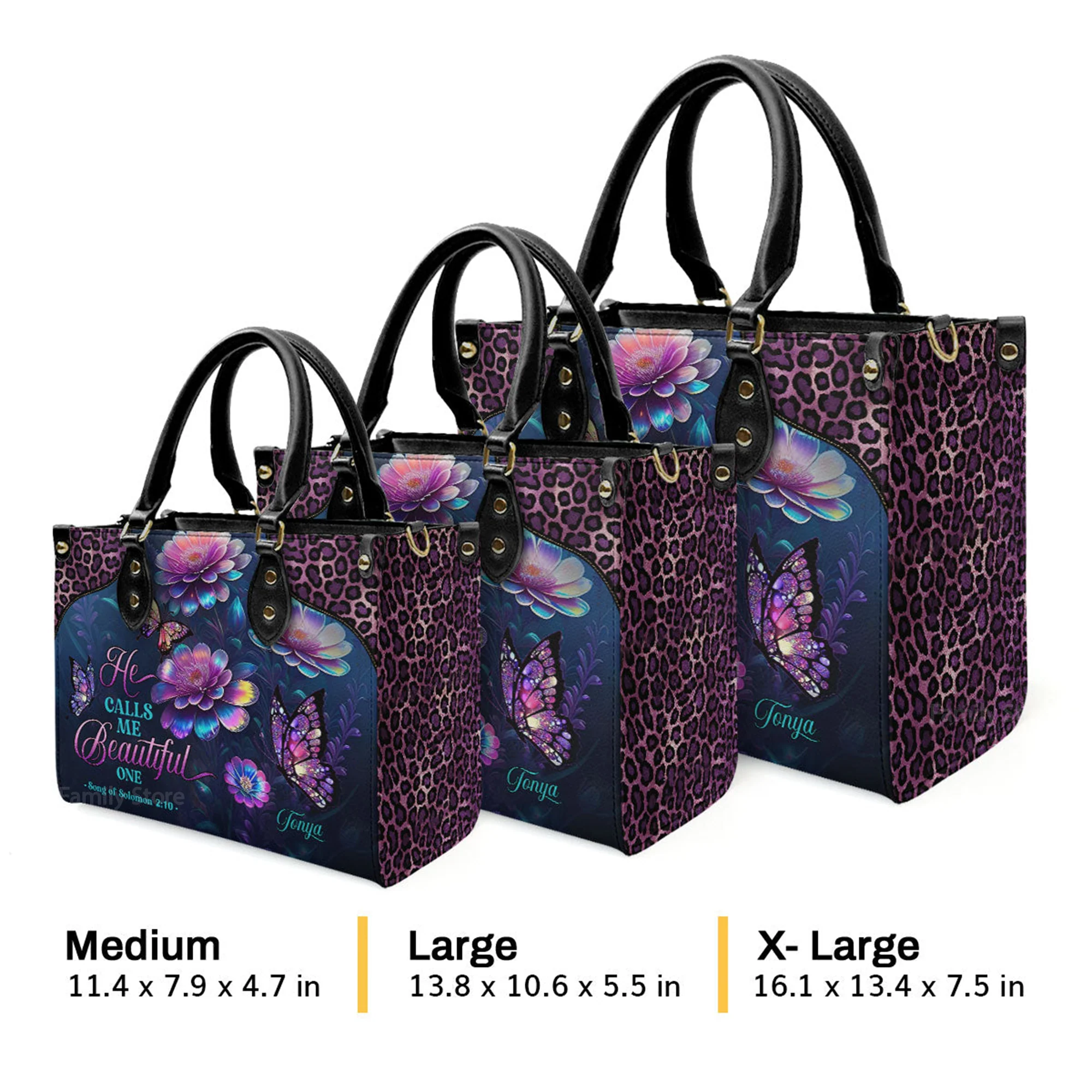 He Calls Me Beautiful One - Awesome Personalized Leather Handbag - AT4081303 - Image 4