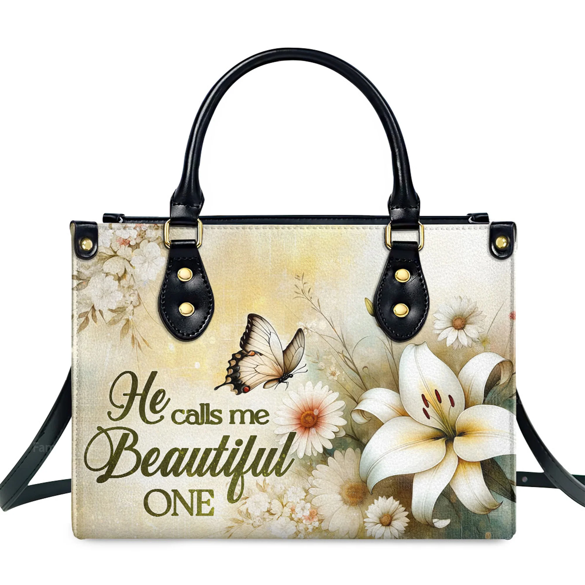 He Calls Me Beautiful One - Unique Personalized Leather Handbag - AT4081201 - Image 2
