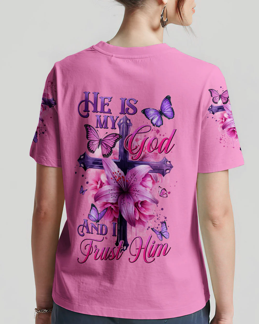 He Is My God And I Trust Him Women's All Over Print Shirt - hi0605242 - Image 2