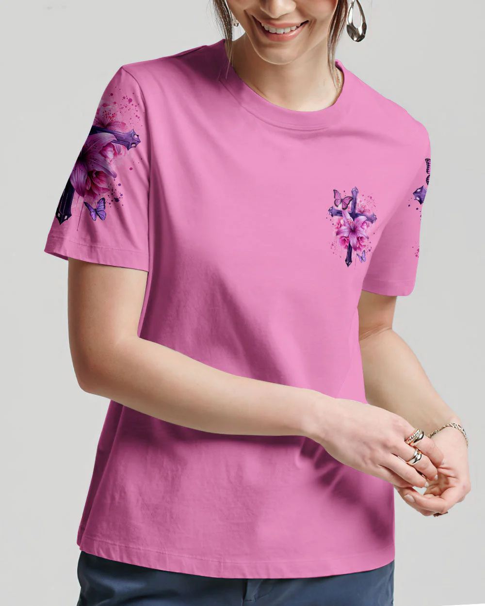 He Is My God And I Trust Him Women's All Over Print Shirt - hi0605242 - Image 3
