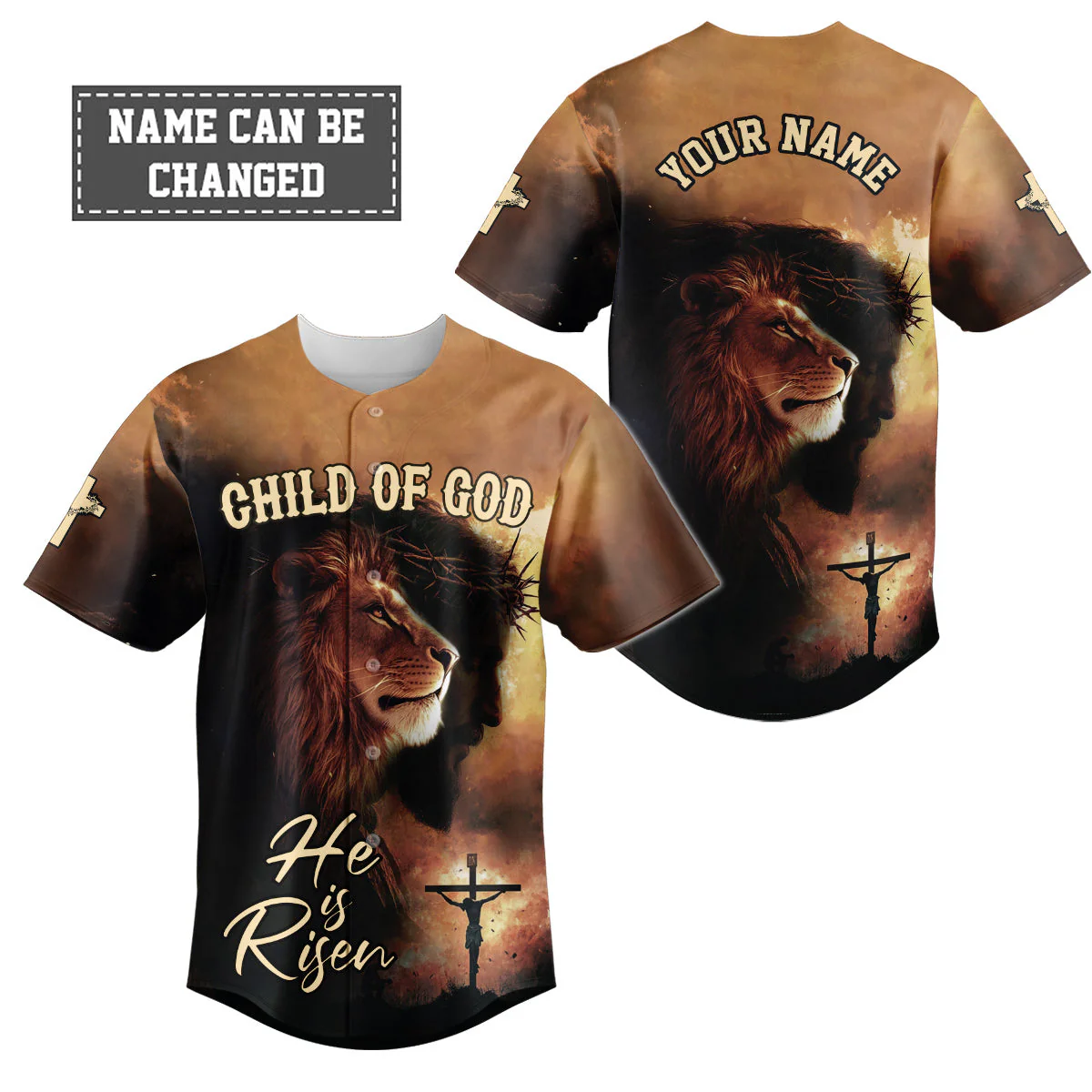 He Is Risen Custom Name Baseball Jersey - Christant Gift For Him