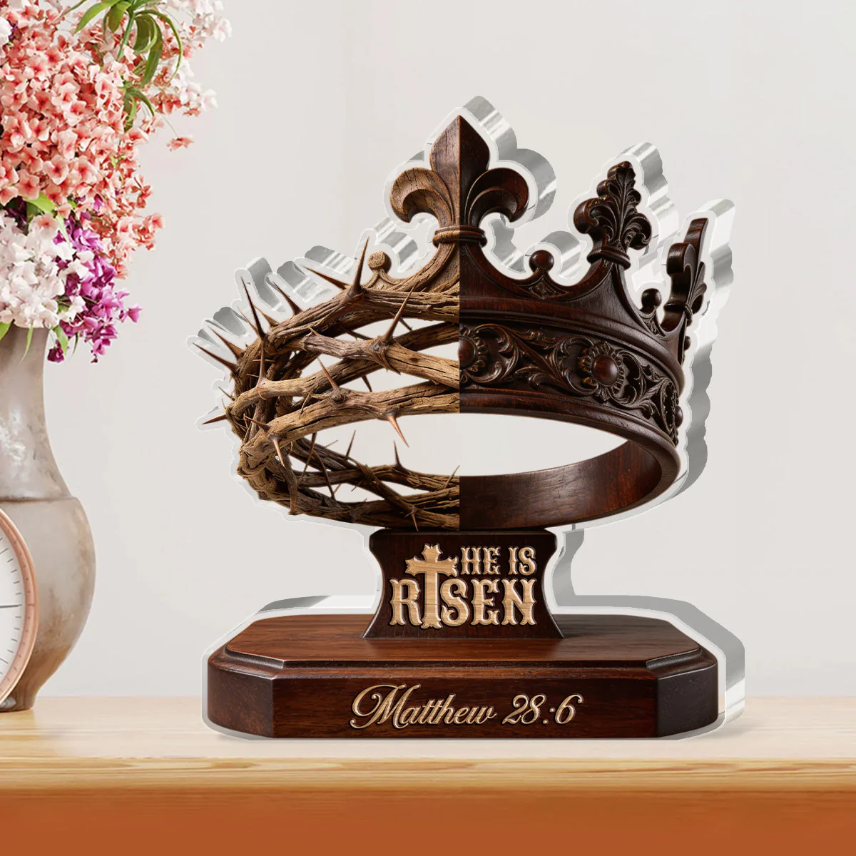 He Is Risen - Custom Shaped Acrylic Plaque - Christian Gift For Him BA01 - Image 2