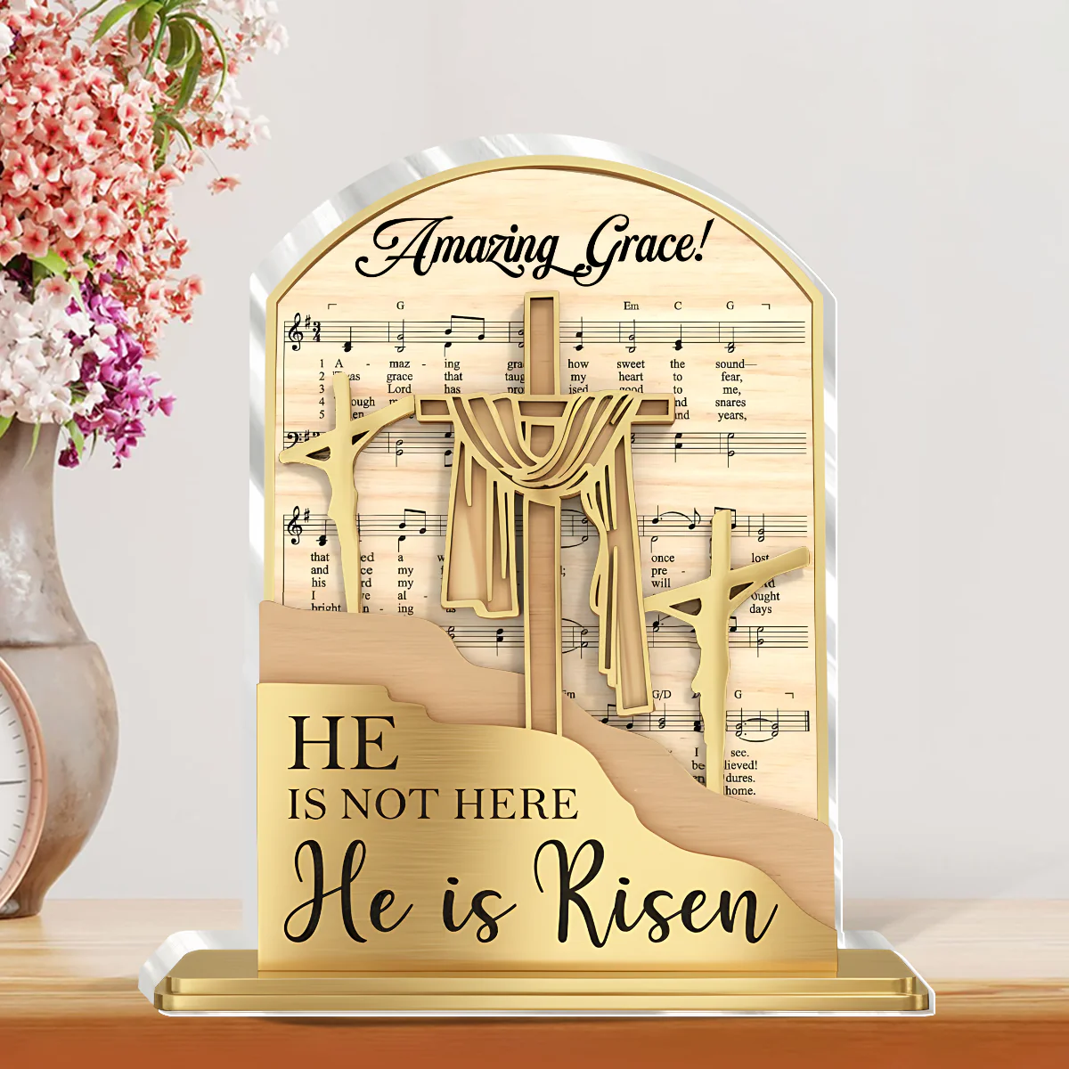 He Is Risen - Personalized Custom Shaped Acrylic Plaque - Christian Gift For Him BA01 - Image 3