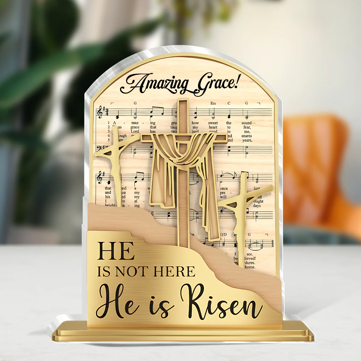 He Is Risen - Personalized Custom Shaped Acrylic Plaque - Christian Gift For Him BA01 - Image 4