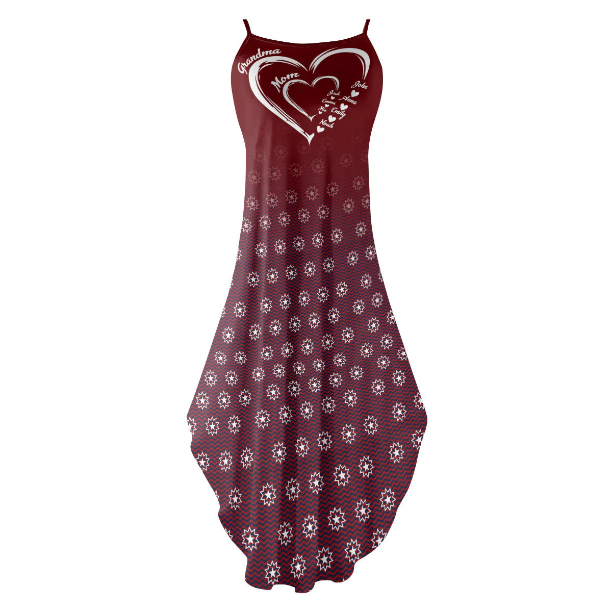 Heart In Grandma Heart - Personalized Maxi Dress - Gift For Grandma, Mama HD95 - Image 2